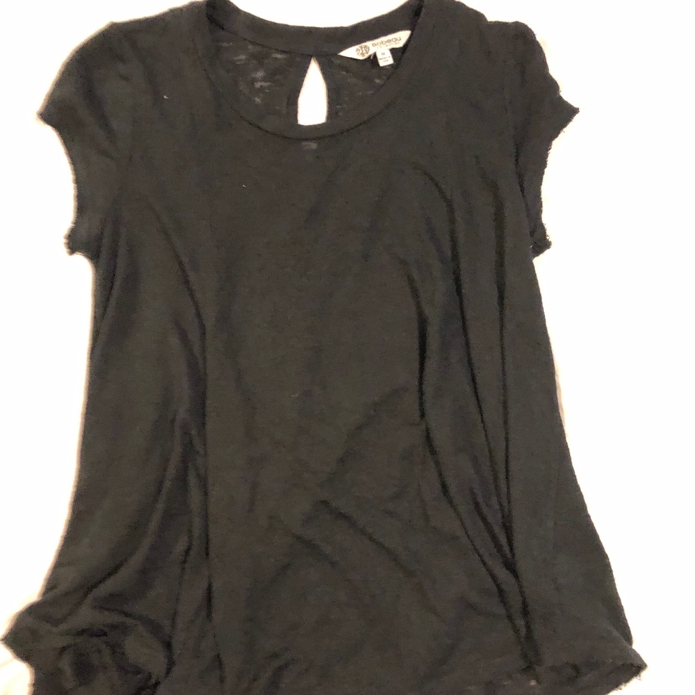 Bobeau cap sleeve black top size M
